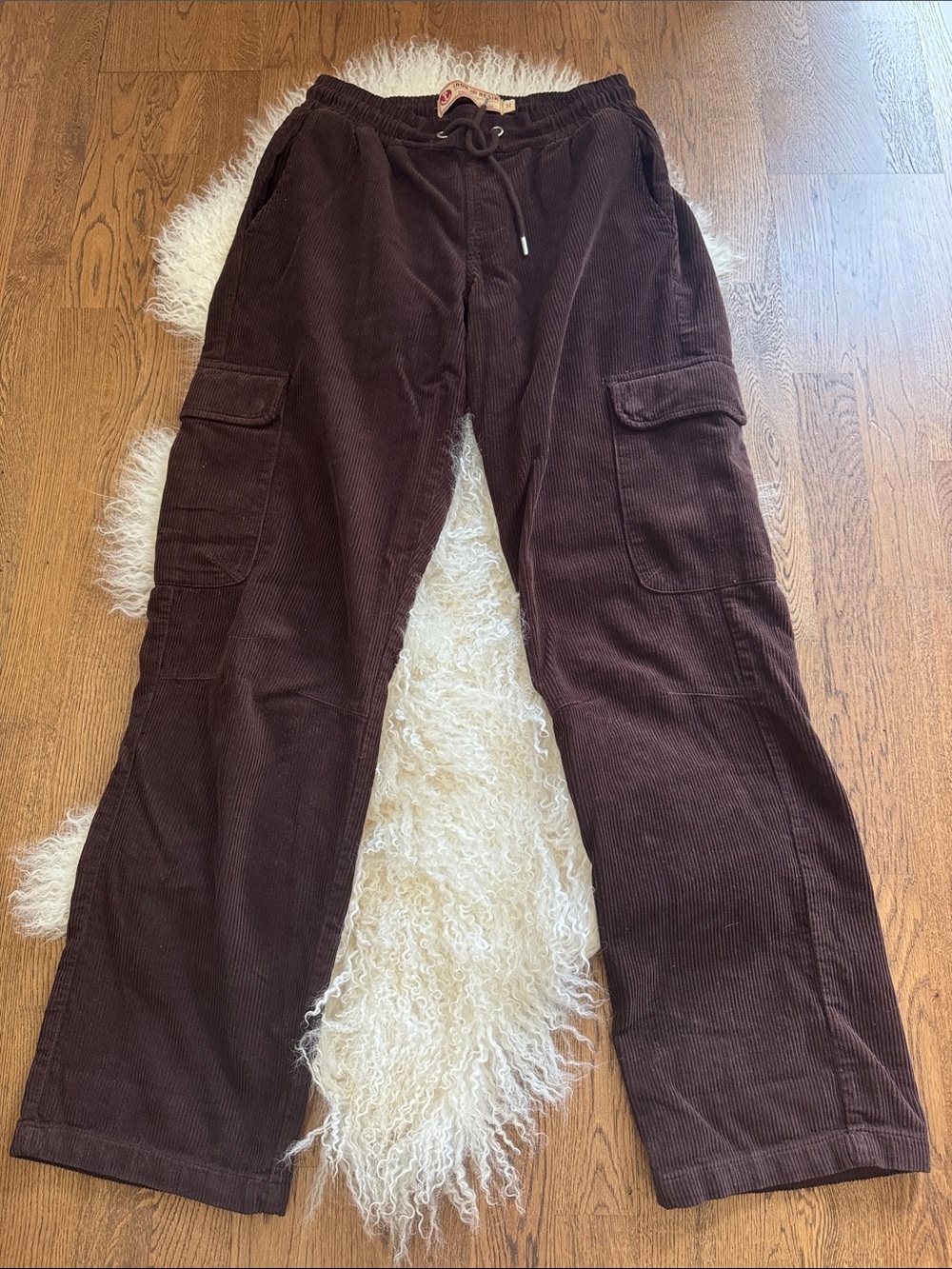 Iron & Resin Dark Brown Corduroy Cargo Pants